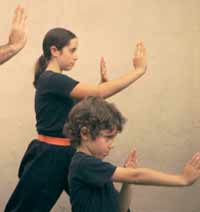 Caitlin O'Connor and Rory O'Connor practice Tai Chi